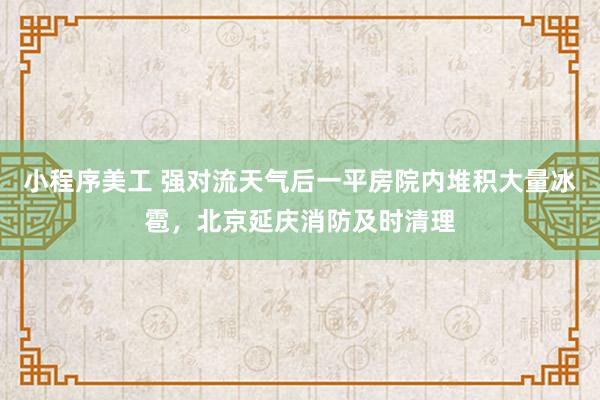 小程序美工 强对流天气后一平房院内堆积大量冰雹，北京延庆消防及时清理