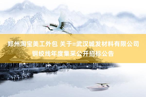 郑州淘宝美工外包 关于=武汉城发材料有限公司钢绞线年度集采公开招标公告