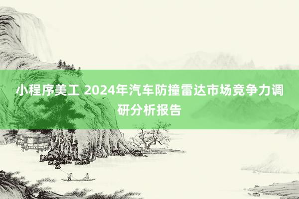 小程序美工 2024年汽车防撞雷达市场竞争力调研分析报告